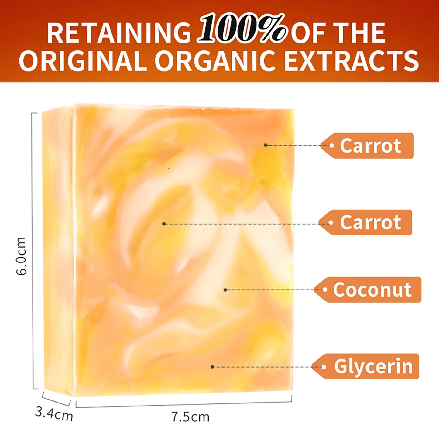 Natural Carrot Papaya Handmade Brightening Soap