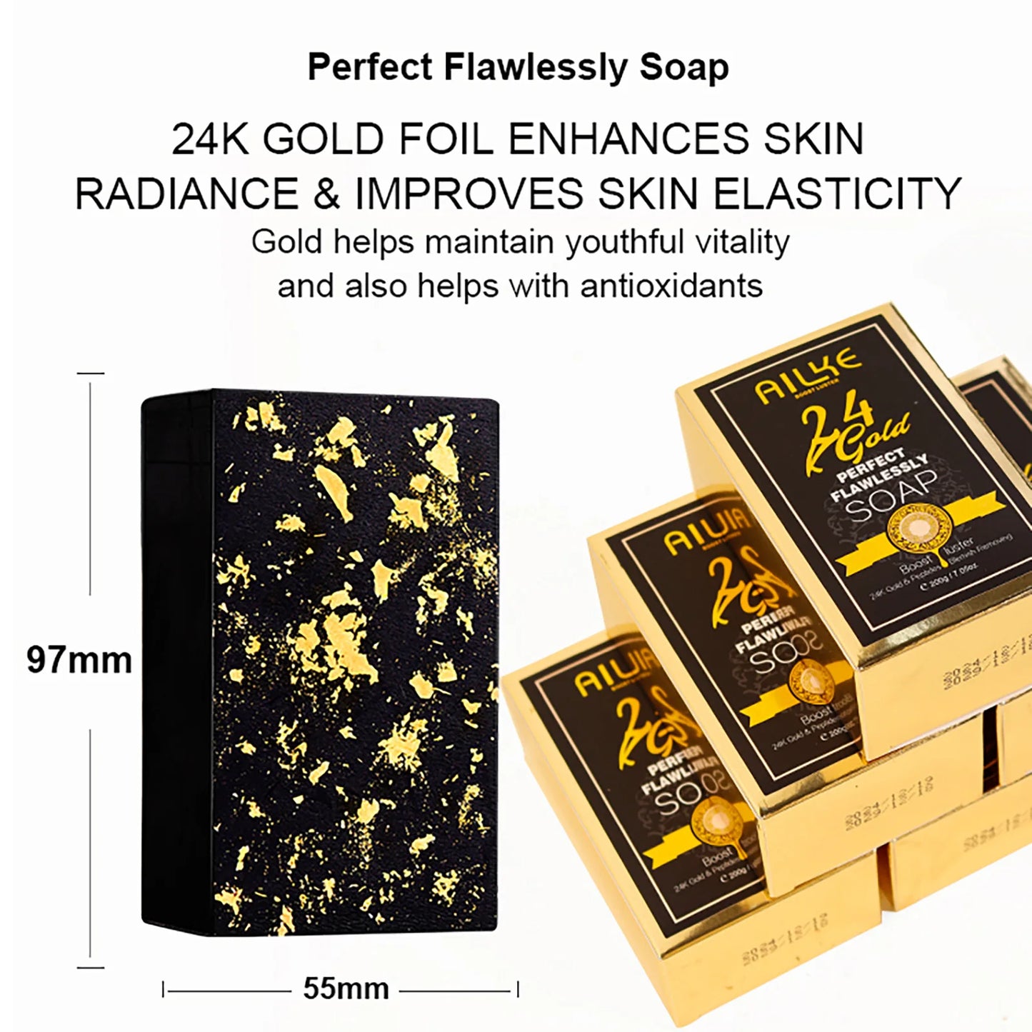24K Gold Foil Whitening Soap Bar