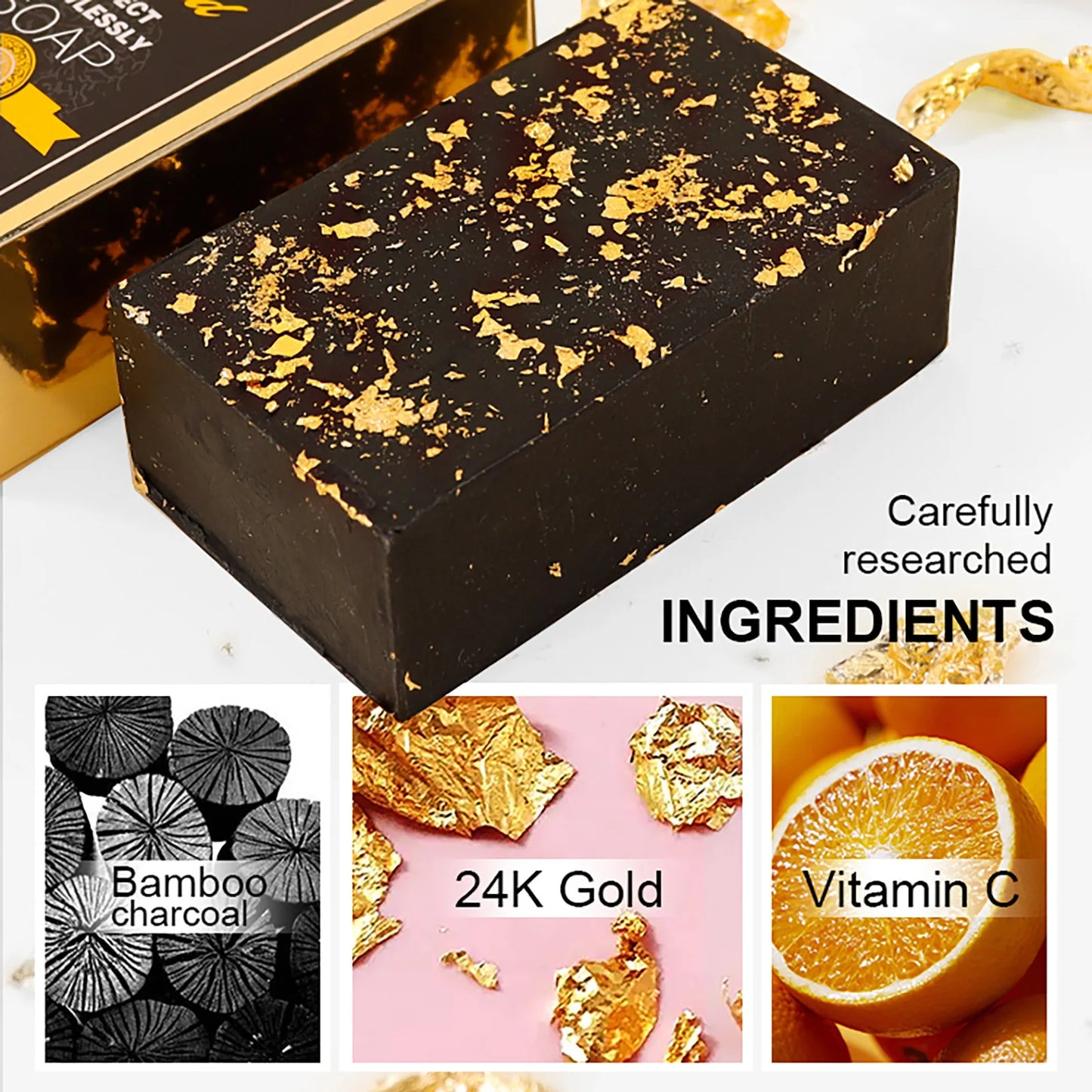 24K Gold Foil Whitening Soap