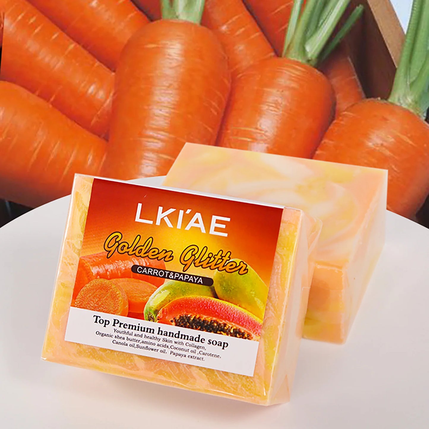 Natural Carrot Papaya Handmade Brightening Soap